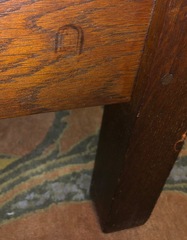 Gustav Stickley signature brand. Circa 1912.